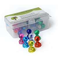 OfficeTree 30 Chinchetas Magnéticas de Colores con Imán Potente - Imanes Neodimio Pizarra Magnética - Ideal para Nevera…